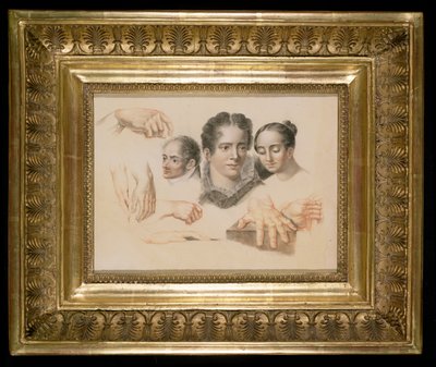 Studies of female and male heads and hands, 1815 by Abraham Constantin